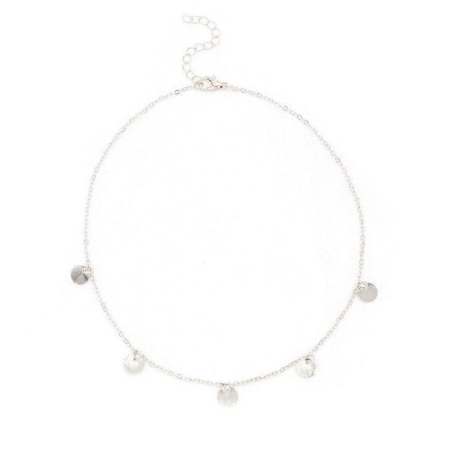 Round Sequins Choker Chain Necklace