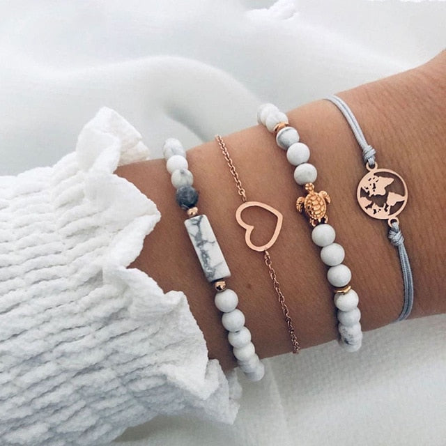 Set 6Pcs/Lot High Quality Charm Beads Bracelet