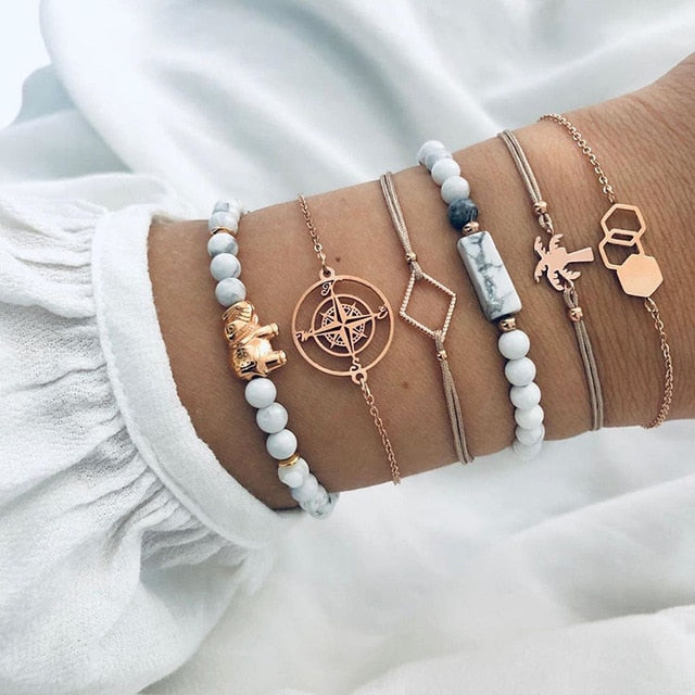 Set 6Pcs/Lot High Quality Charm Beads Bracelet