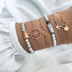Set 6Pcs/Lot High Quality Charm Beads Bracelet