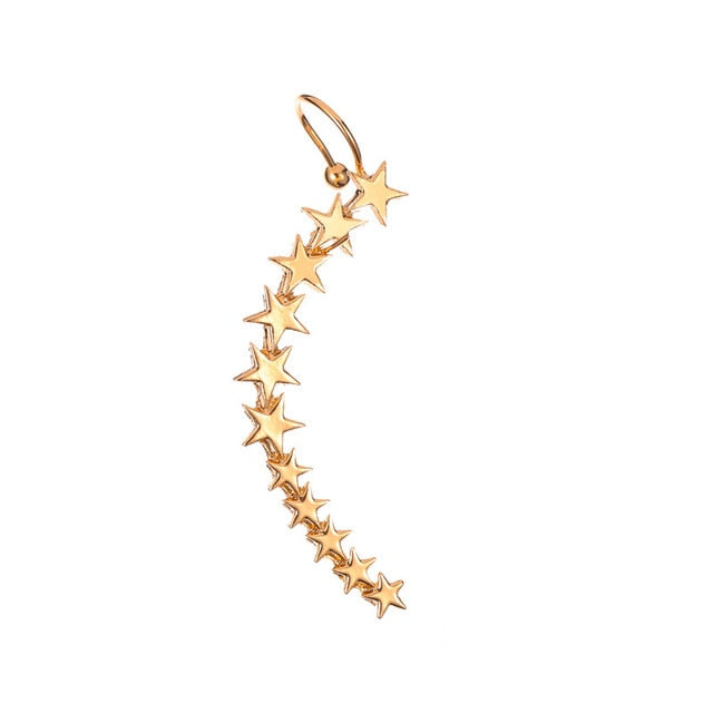 Sliver Gold Color Star Shape Long Earcuff