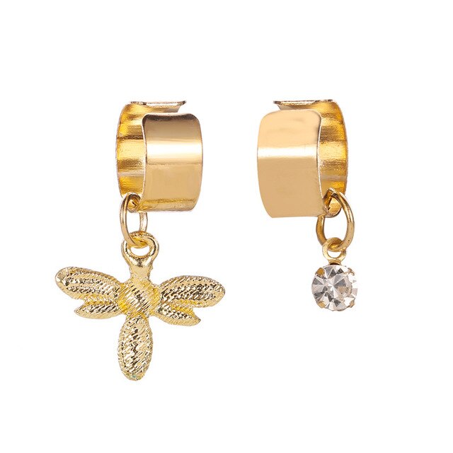 Sliver Gold Color Star Shape Long Earcuff