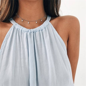 Round Sequins Choker Chain Necklace