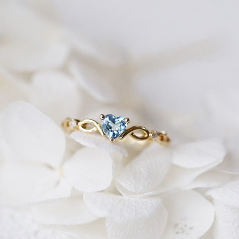 Crystal Twist Classical Heart Rings