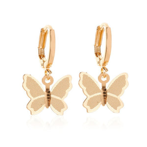 Stainless Steel Butterfly Drop Earrings