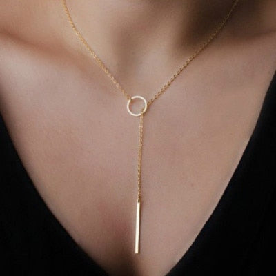 World Map Round Pendant Long Chain Necklace