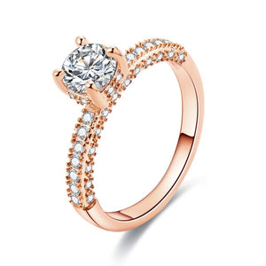 Rose Gold 2cts AAA Zircon Engagement Wedding Ring