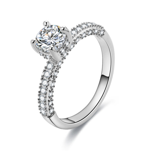 Rose Gold 2cts AAA Zircon Engagement Wedding Ring