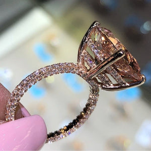 Rose Gold 2cts AAA Zircon Engagement Wedding Ring