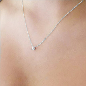 Shiny Zircon Invisible Transparent Line Simple Choker Necklace