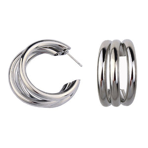 Gold Silver Colour Circle Alloy Earrings