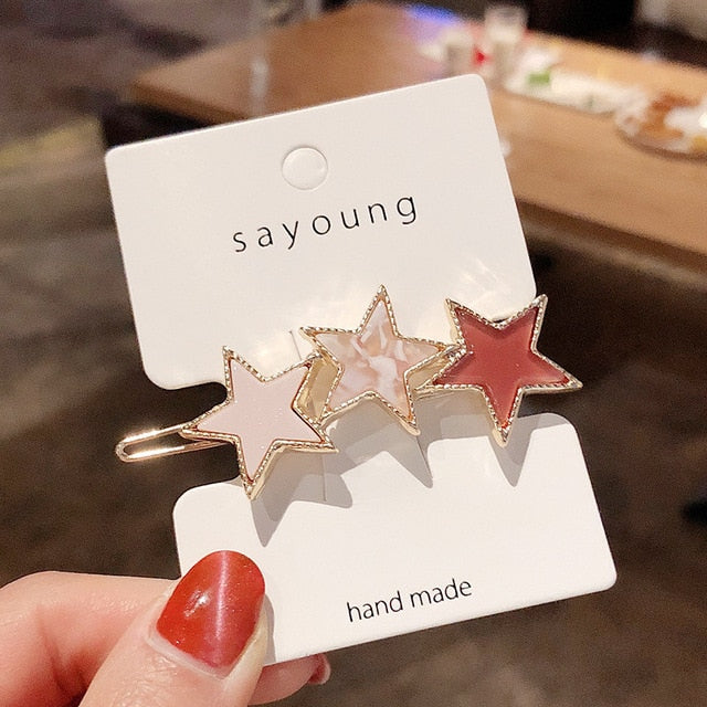Round Star Hair Clips