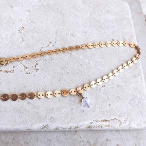 Oval Sequins Choker Necklace
