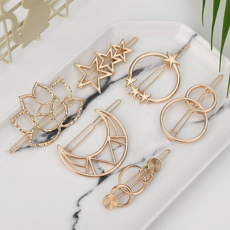 Moon Circle Geometric Hair Clip