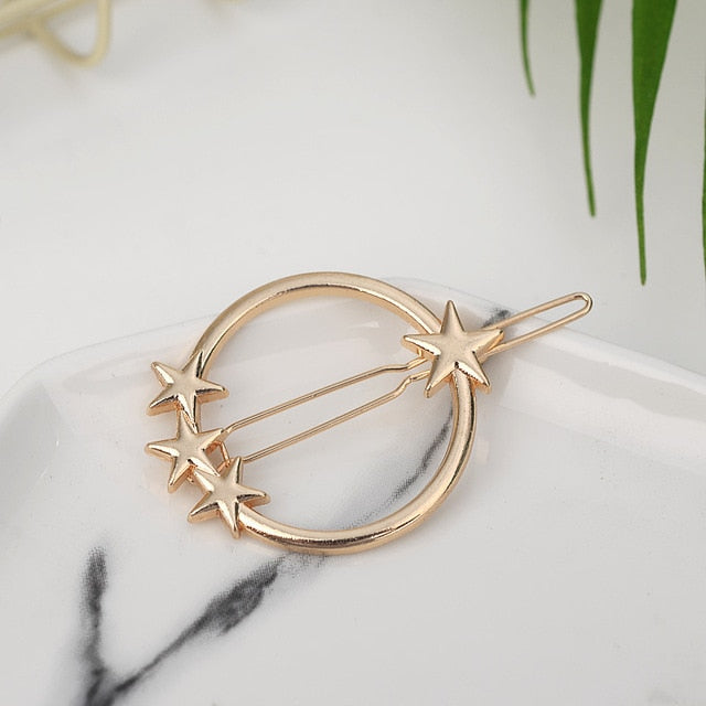 Moon Circle Geometric Hair Clip