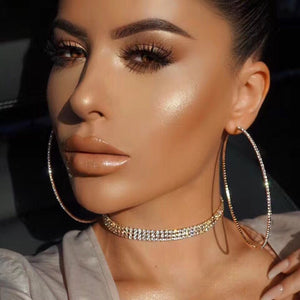 Super Crystal Big Hoop Earrings