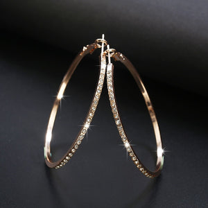Super Crystal Big Hoop Earrings
