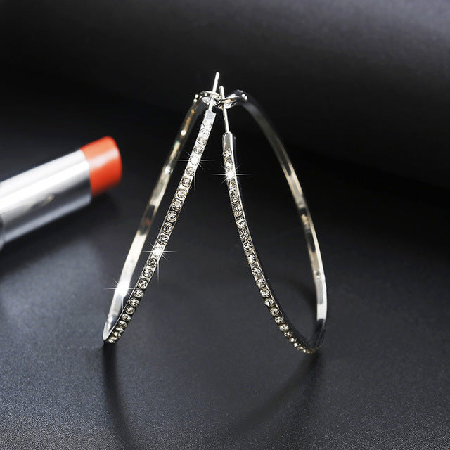 Super Crystal Big Hoop Earrings