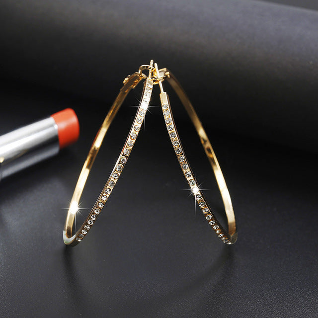 Super Crystal Big Hoop Earrings