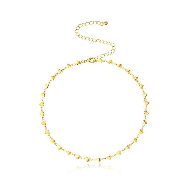 Trendy Tiny Heart Choker Neckalce