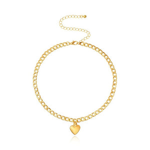 Cute Heart Lock- Gold, Silver Choker Necklace