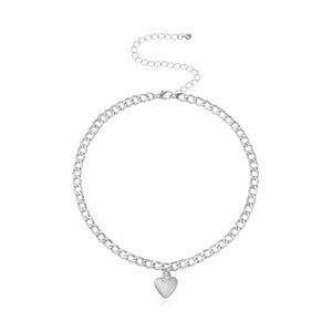 Cute Heart Lock- Gold, Silver Choker Necklace