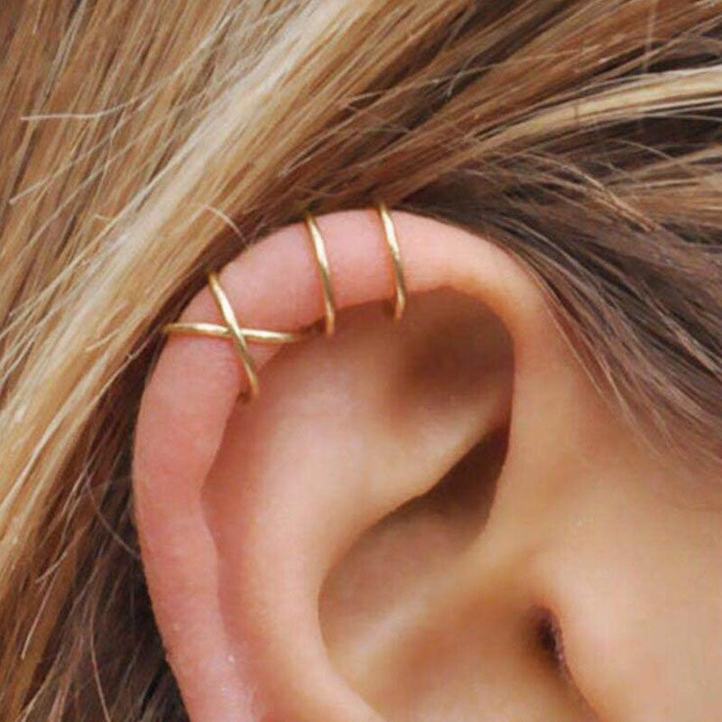 5Pcs/Set Gold Leaf Ear Cuff
