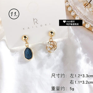 Fresh Cool Winding Pearl - Zircon Earrings
