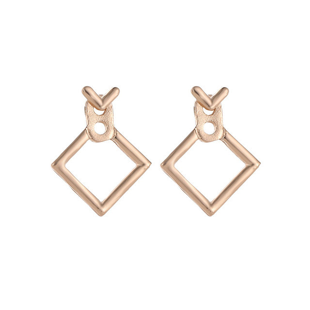 Minimalist Geometric Hollow Square Earrings