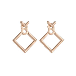 Minimalist Geometric Hollow Square Earrings