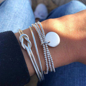 Multi-layers Gold Silver Beads Sequins Set Bracelet