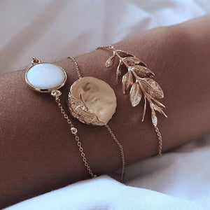 Multi-layers Gold Silver Beads Sequins Set Bracelet