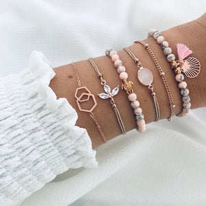 6 Pcs/Set Bohemian Charm Bracelets
