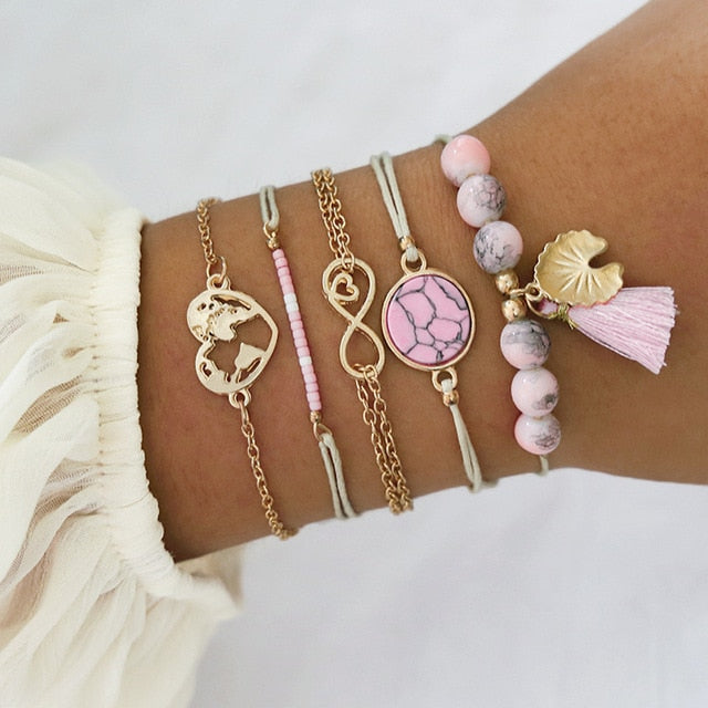 6 Pcs/Set Bohemian Charm Bracelets