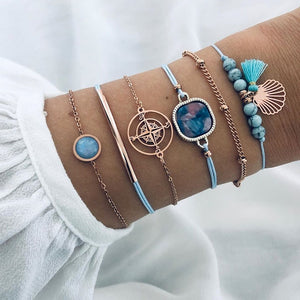 6 Pcs/Set Bohemian Charm Bracelets