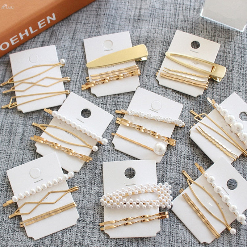 Minimalist Metal Geometric Gold Hairpins