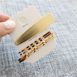 Minimalist Metal Geometric Gold Hairpins