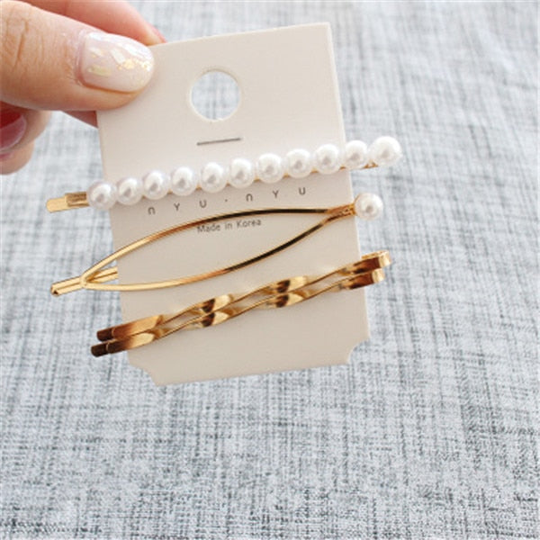 Minimalist Metal Geometric Gold Hairpins