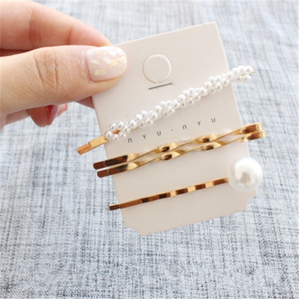 Minimalist Metal Geometric Gold Hairpins