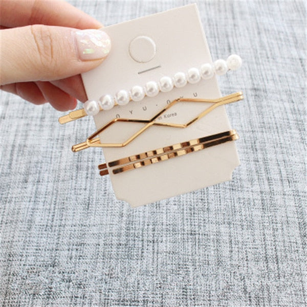 Minimalist Metal Geometric Gold Hairpins