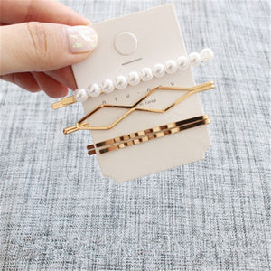 Minimalist Metal Geometric Gold Hairpins