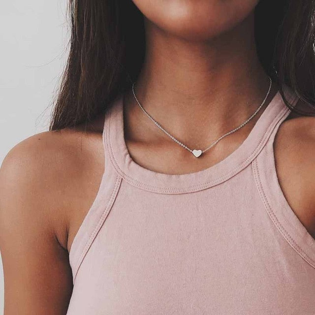 Tiny Heart Choker Necklace