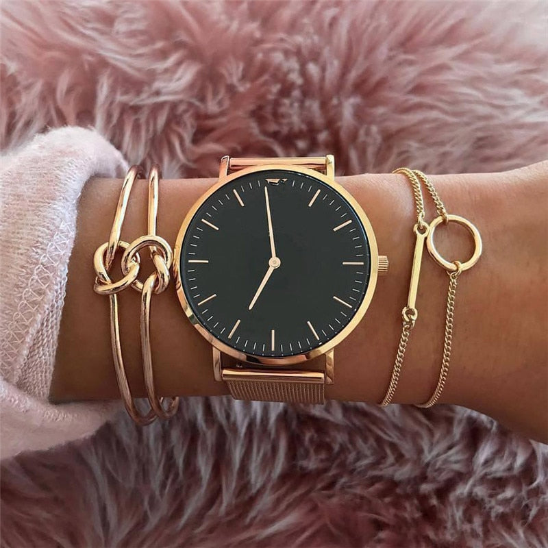 3 Pcs/set Double Knot Loop Metal Chain Bracelet
