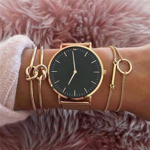 3 Pcs/set Double Knot Loop Metal Chain Bracelet