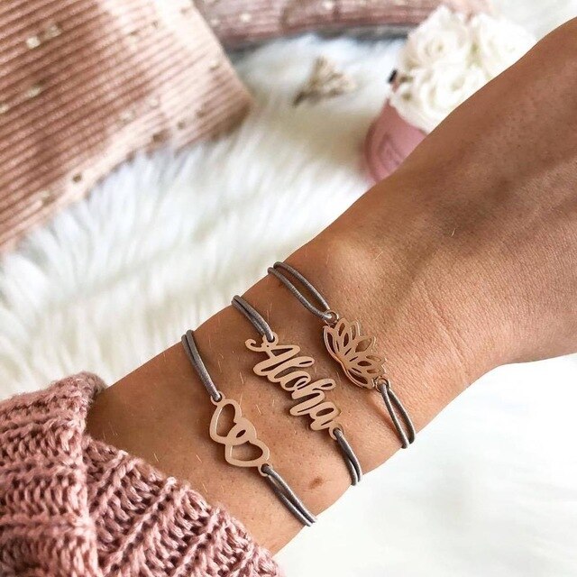 3 Pcs/set Double Knot Loop Metal Chain Bracelet