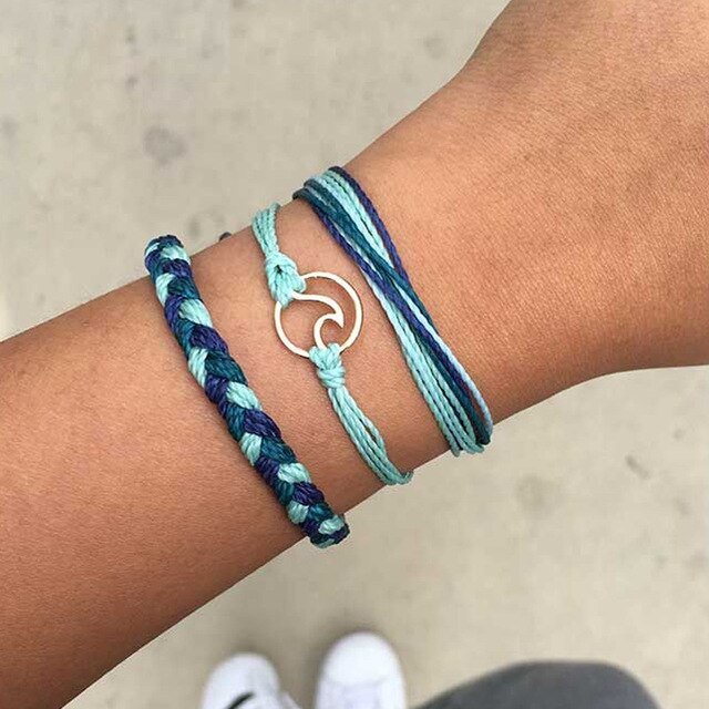 3 Pcs/set Double Knot Loop Metal Chain Bracelet