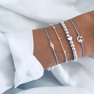 Handmade, Heart, Ocean Map Bracelet Set