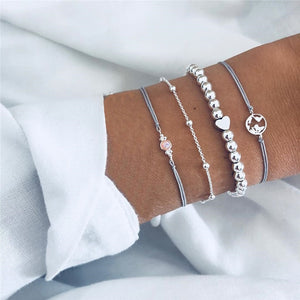 Handmade, Heart, Ocean Map Bracelet Set